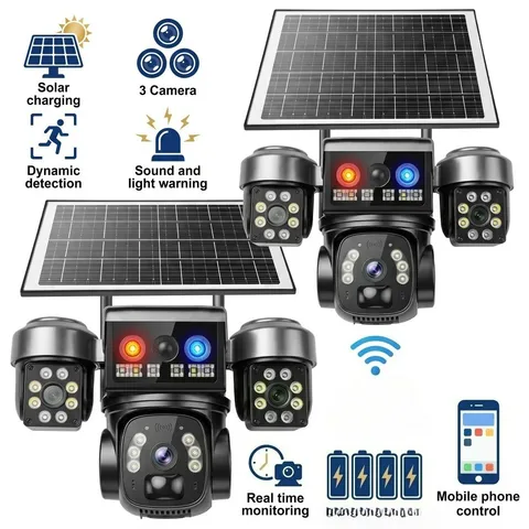 Solar Battery Powered Home Security Camera System Wireless WiFi CCTV Outdoor 