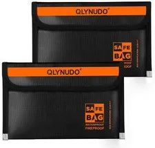 Fireproof Money Bag for Cash (2 Pack, 8x5"), Waterproof Document Pouch for Trave