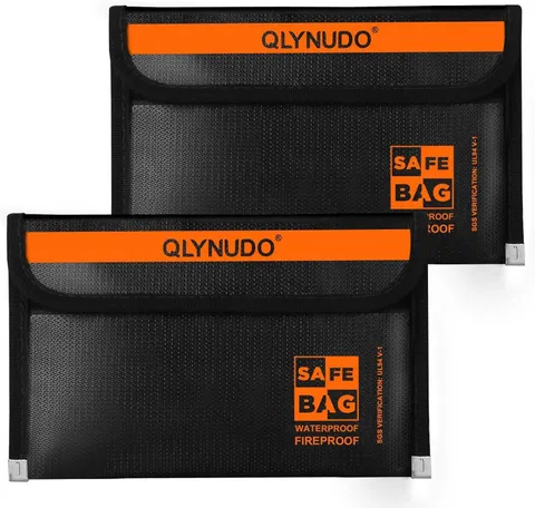 Fireproof Money Bag for Cash (2 Pack, 8x5"), Waterproof Document Pouch for Trave