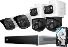 eufy NVR System S4 4-Cam 2TB HDD PoE Wired 24/7 Recording 360° PTZ AI Tracking