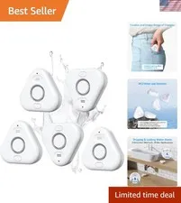 5 Pack Water Leak Detectors for Home, 4 Levels Adjustable Audio 0-120dB Water...