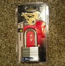 Master Lock 1DLF Keyed Padlock Laminated Steel, 38mm Cut-Resistant Shackle