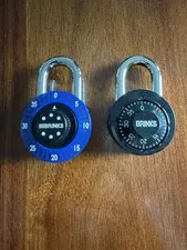 2 Brinks Combination Padlocks with Original Combination Sticker on Back NEW