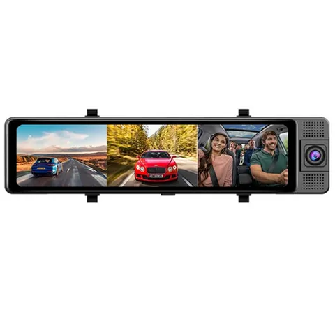 4K Dash Cam Car DVR Rearview Mirror Recorder Touch Screen WiFi G-Sensor 3 Camera