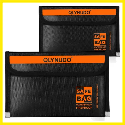 Small Fireproof Money Bag for Cash, Stealth Nesting 2-Pack | Fits Passports |...