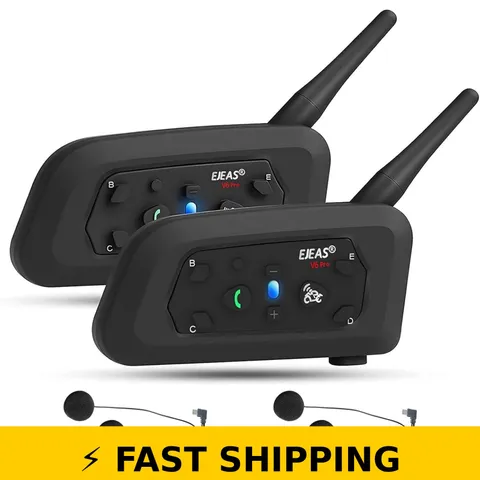 EJEAS V6 Pro Bluetooth Headset 2 Riders Intercom Communication System