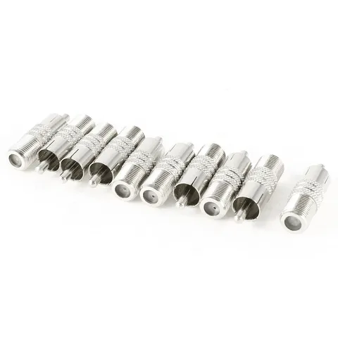 10pcs F Type Female to RCA Male Straight RF Connector Coax Coaxial Adapter
