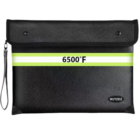 6500°F Fireproof Document Bag, Upgraded Fireproof/Waterproof Money Bag with Z...