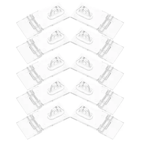 10 Sets Acrylic Clear Hinge Lock for Cabinets and Display Boxes - Transparent