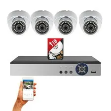 Evertech 8 Channel H.265 DVR 1TB + 4 Security Camera Day Night Home HD CCTV Set