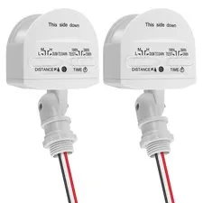 LUTEC 2pk Motion Sensor White 180-Degree 69FT Range