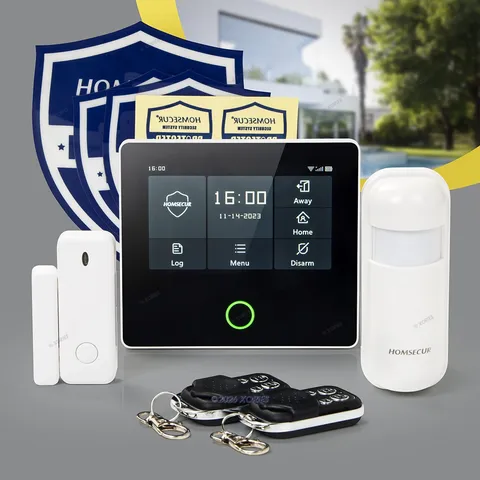 HOMSECUR Wireless WIFI 4G 2G LCD Home Alarm System Touch Screen