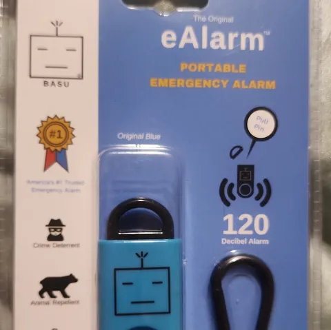 BASU eAlarm 120 dB Panic Alarm Keyring, Blue, Battery Powered (BASU SmartPin)