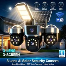 Outdoor Wireless Solar Camera PIR Sensor WiFi Night Vision Surveillance Cam LOT