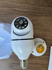 WiFi Smart IP Indoor Bulb Socket Camera, Pan/Tilt, 2-Way Audio, White