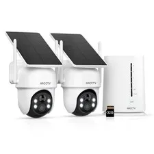 ARCCTV Outdoor Solar Security Camera System 4MP Wireless 2.4G/5G Wifi Home IP66
