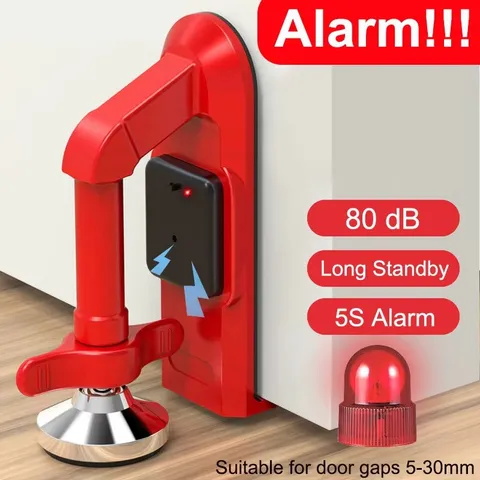 Door Stop Alarm – Portable Security Wedge with Loud Anti-Theft Siren