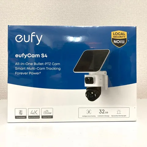 Anker Eufy EufyCam S4 Outdoor Solar Home Security Camera 2-in-1 Fixed 4K UHD