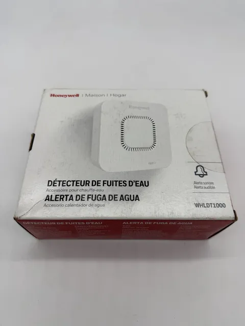 Honeywell Water Leak Detector New White WHLDT100 Alarm Audible Alert Detection  