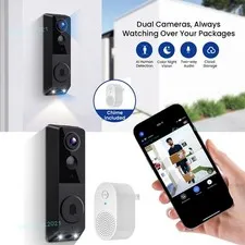Smart Wireless Doorbell Camera with Chime Wifi Video Security Camera for Home