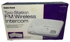 Radio Shack Two Station FM Wireless Intercom Set 43-486 Tested w Box