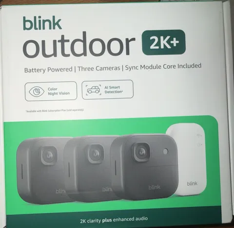 NEW BLINK OUTDOOR 2K+ WIRELESS SECURITY 3 CAMERA SYSTEM - BLACK - SHIPS TODAY