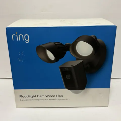 Ring Floodlight Cam Wired Plus Outdoor Wired Full HD Surveillance Camera Black
