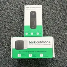 Blink Outdoor 4 Wireless Camera Security System & Blink Video Doorbell BUNDLE