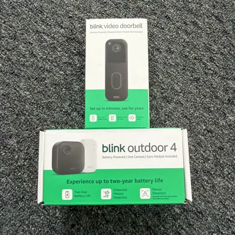 Blink Outdoor 4 Wireless Camera Security System & Blink Video Doorbell BUNDLE