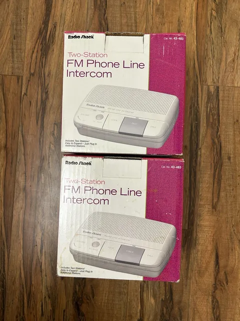 2 RADIO SHACK TWO STATION FM PHONE LINE INTERCOM 43-483 NOS
