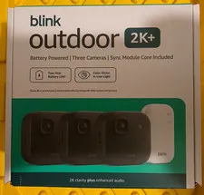 Blink Outdoor 2K+ Wireless 3 Camera Security System with Sync Module - Brand New