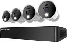 Night Owl 4-CH Video Home Security Camera System Wired 4K UHD Indoor/Outdoor Blu