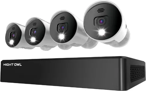 Night Owl 4-CH Video Home Security Camera System Wired 4K UHD Indoor/Outdoor Blu