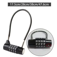 Cable Lock 4 Digit Combination Padlock Practical Sturdy Security Gate Locks for