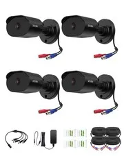 4 Pack 1080p Wired Security Camera with Audio, 2MP TVI Bullet Camera