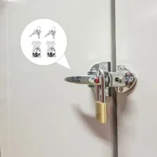 2 Sets Safety Keyed Hasp Lock Latch Stainless Steel for Home Use