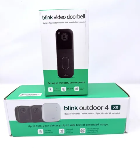 Blink Camera System 4 XR - 2 cameras + 1 Sync Module XR+1 Doorbell Bundle