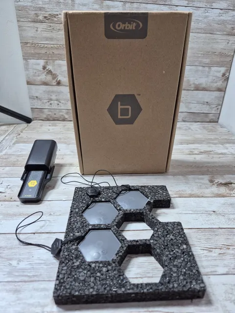 Orbit Model 71000 B-Hyve Smart Flood Sensor 3-Pack with Wi-Fi Hub , open box