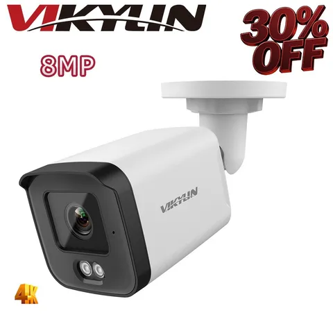 VIKYLIN B83 7/24 recording Color Night light POE 8MP 4K IP Camera MIC Onvif NDAA