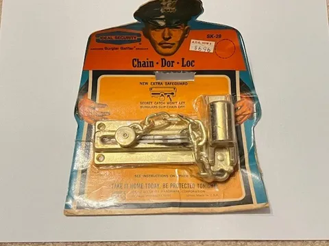 IDEAL SK28 SECURITY CHAIN DOOR LOCK  KEY OPERATED DOOR CHAIN BRASS USA