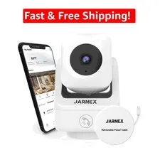 WiFi 2K HD Security Camera with Retractable Cable & Voice Control Features