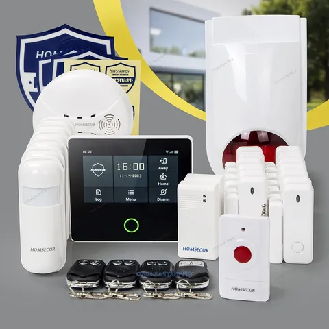 HOMSECUR Wireless WIFI 4G GSM SMS Autodial LCD Home House 4.3" Alarm System