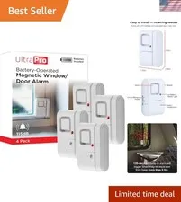 Instant Alert Window & Door Alarms – Easy Installation, 4-Pack 120dB Defense