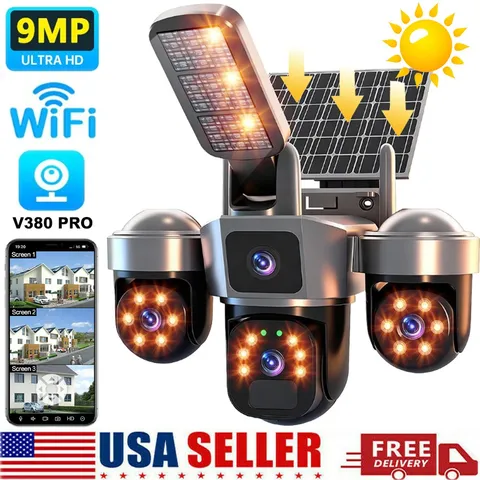 Camara De Seguridad Solar Inalambricas Para Exterior Con Vision Nocturna y Audio
