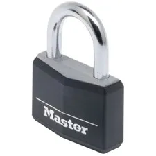 Master Lock 9150EURDBLK Black Aluminum Vinyl Cover 50mm 4-Pin Lock