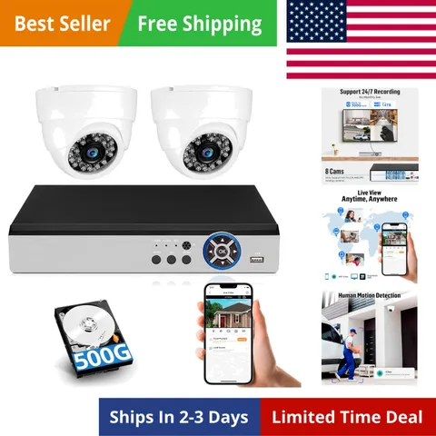5MP Security Camera System Indoor with AI Human Detection, 8CH H.265+ Securit...
