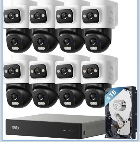 eufy Security NVR System E50, 8-Cam Kit, 4K Dual-Lens Bullet-PTZ, 4TB HDD