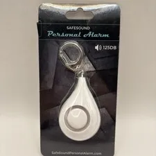 NEW Personal Safety Alarm Keychain White 125 Decibel Pull Chain Activation 