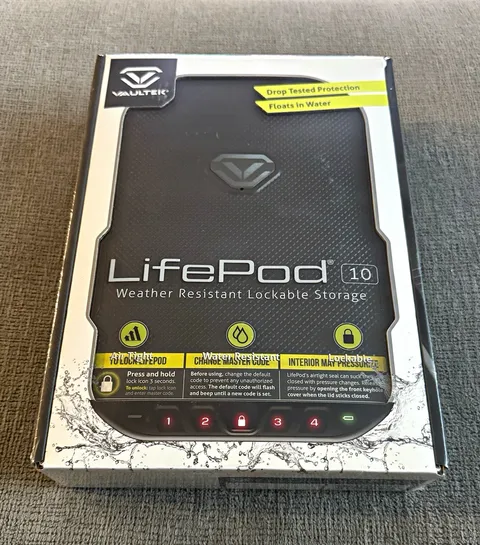 Vaultek LifePod 10 Covert Black Weather/Water Resistant Airtight Safe VLP10-BK