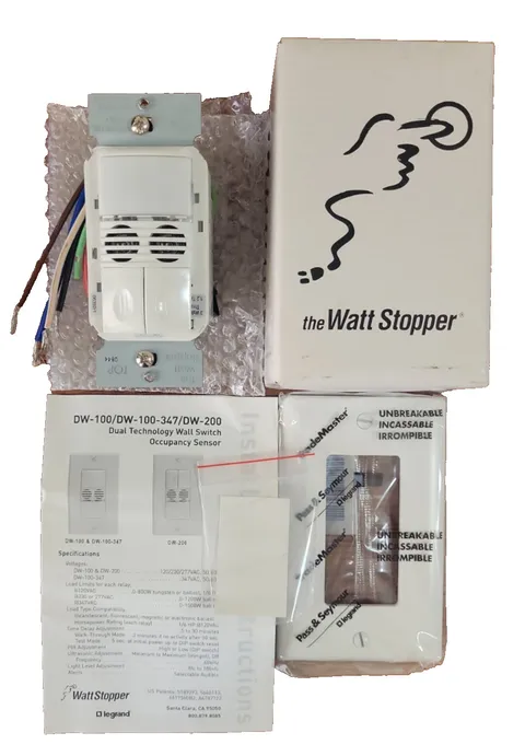 NEW WATT STOPPER DW-200-W Dual Tech Wall Switch PIR Occupancy Sensor 120/277 VAC